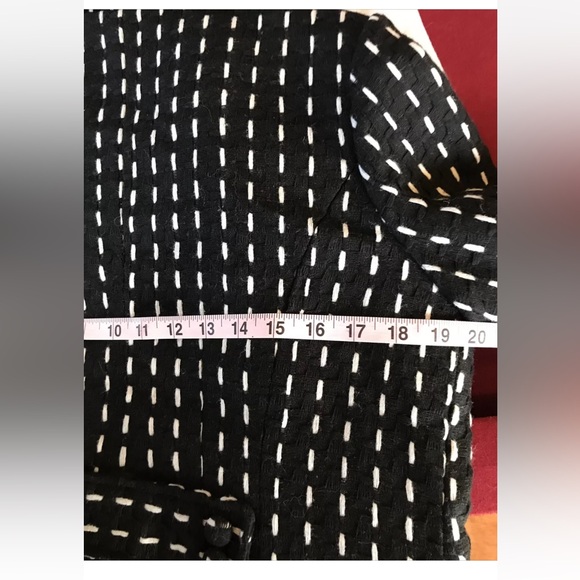 Tulle WOOL Jacket Anthropologie Black White Dotted Line Cropped Coat Business L - Picture 11 of 12